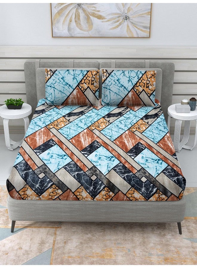 RRC 300 TC Fleece Winter Double Size Woolen Bedsheet and Pillow coversstay Warm and Stylish with 300 Thread Count Comfort This Winter! Perfect for Cozy Nights, White - Image 1