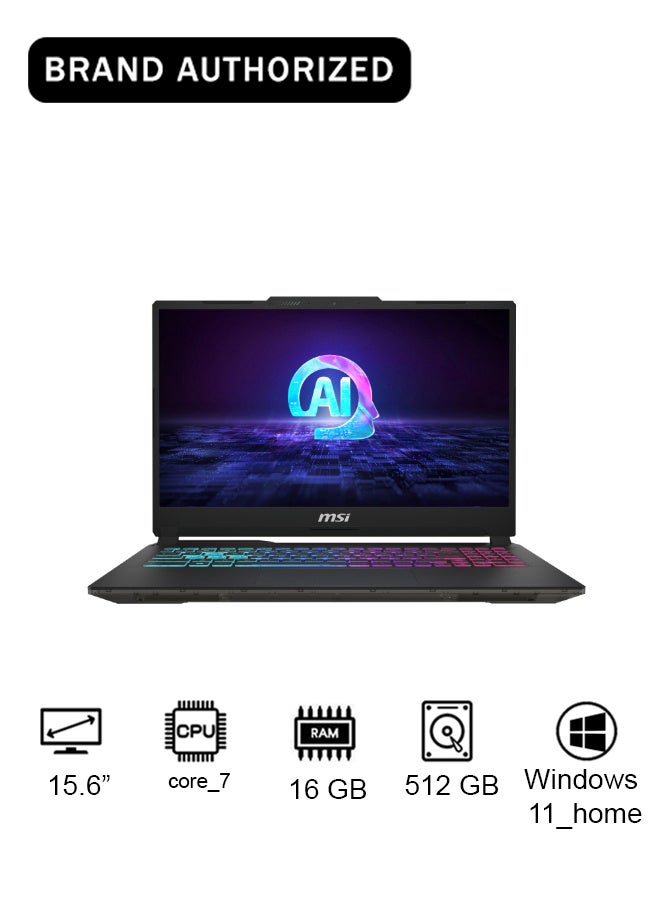 إم اس أي لابتوب سايبورغ بشاشة 15.6 بوصة بدقة Full HD، مع معالج Core 7 240H/ذاكرة RAM سعة 16GB/قرص SSD سعة 512GB/بطاقة رسومات Nvidia Geforce RTX 4050 سعة 6GB/نظام Windows 11 Home - Image 1