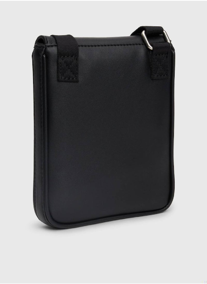 Calvin Klein Jeans - Unisex Crossbody Phone Bag -  smooth faux leather exterior , Black - Image 1