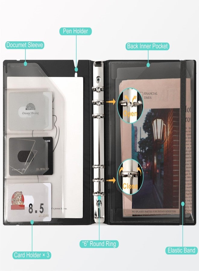 CAGIE A5 Binder 6 Ring Notebook with Dividers Refillable Planner Binder with Pockets, Refill Paper Include Planning Square Ruled and Dotted Pages, 6.89 x 9.25 In, (Grey, A5 Daily¨ Page) - Image 3
