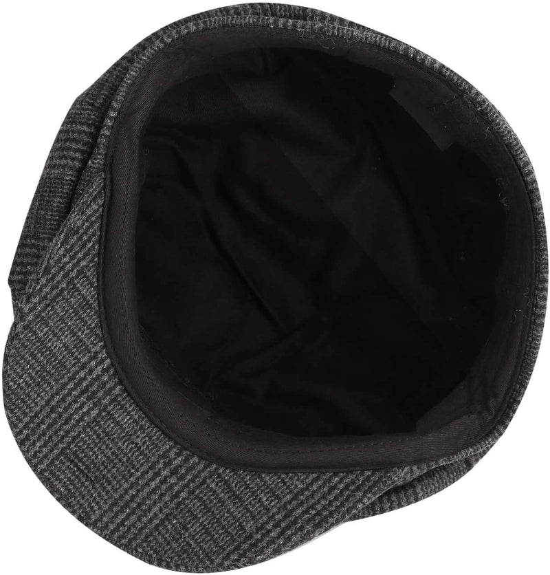 COZYEXPR Mens Beret Men's Cotton Flat Ivy Gatsby Newsboy Driving Hat Cap Tweed Derby Hat Cabbie Hats Grey - Image 3