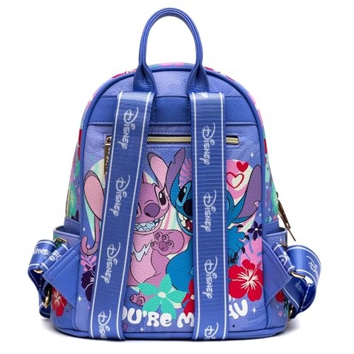 Wondapop Stitch and Angel 11" Vegan Leather Fashion Mini Backpack - Image 4