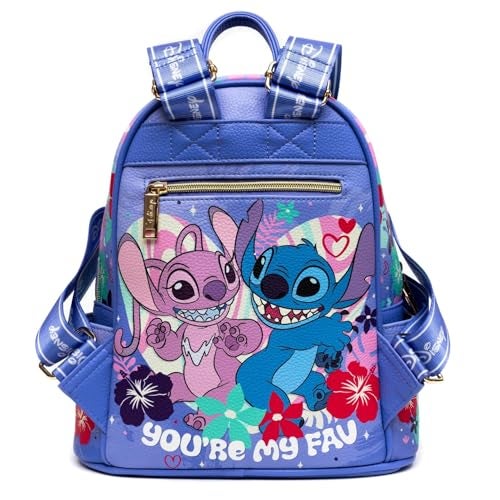 Wondapop Stitch and Angel 11" Vegan Leather Fashion Mini Backpack - Image 3