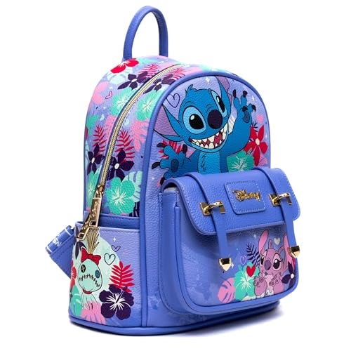 Wondapop Stitch and Angel 11" Vegan Leather Fashion Mini Backpack - Image 2