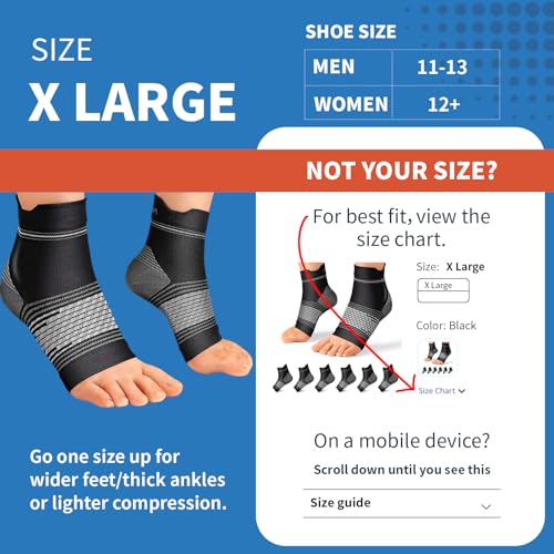 PAPLUS Plantar Fasciitis Sock (6 Pairs) for Men and Women, Compression Foot Sleeves with Arch and Ankle Support (Black, Nude, Navy, X-Large) - Image 3