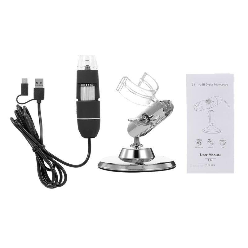 Digital Microscope: 50x To 1000x Magnification, 3 In 1 USB & Type-C Interface - Portable Lightweight HD Microscope With 8 Adjustable LED Lights For Jewelry Identification, Outdoor Use, Android Phones, - Image 3