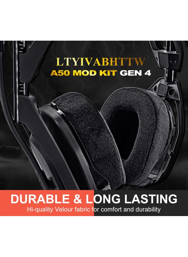 A50 Mod Kit Gen 4 - Ear Cushion Compatible with Astro Gaming A50 Wireless Headset Velvet - Headband/Microphone Foam/Ear Pads I Not Work with GEN 3