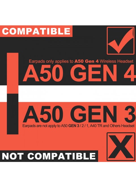 A50 Mod Kit Gen 4 - Ear Cushion Compatible with Astro Gaming A50 Wireless Headset Velvet - Headband/Microphone Foam/Ear Pads I Not Work with GEN 3
