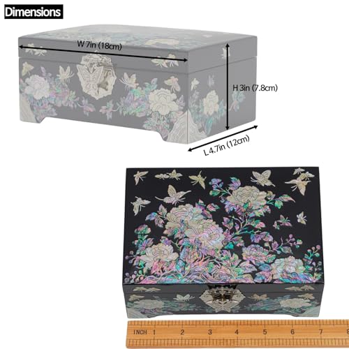 February Mountain Mother of Pearl Jewelry Organizer Box with Ring Tray - Birthday Christmas Anniversary Mothers day Gifts for women who have everything - Image 5