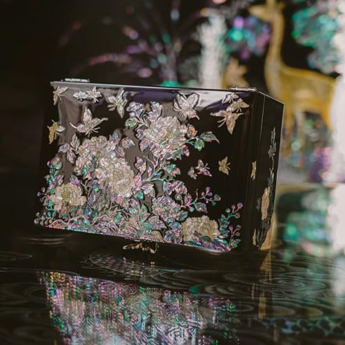 February Mountain Mother of Pearl Jewelry Organizer Box with Ring Tray - Birthday Christmas Anniversary Mothers day Gifts for women who have everything - Image 3