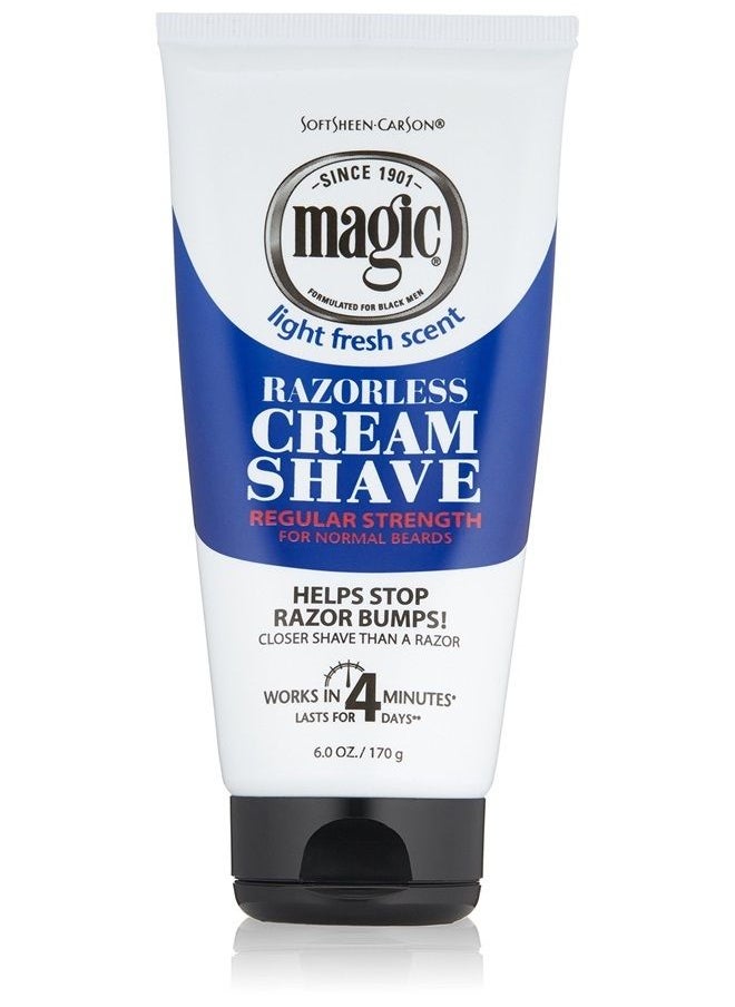 SoftSheen-Carson - Magic Razorless Shaving Cream for Men, Hair Removal Cream, Regular Strength for Normal Beards, No Razor Needed, Depilatory Cream Works in 4 Minutes, 6 oz - Image 1