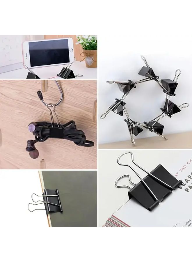 1 Box Of 40pcs Multi-Purpose Binder Clips Mini Paperclip With Sturdy Metal Structure And Black Rustproof Finish For Office Supplies Classroom Sealing Tabs And Kitchen Dining Message Pins - Image 4