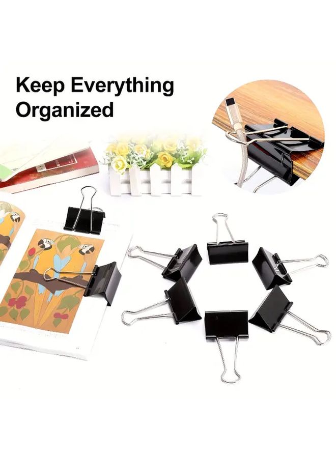 1 Box Of 40pcs Multi-Purpose Binder Clips Mini Paperclip With Sturdy Metal Structure And Black Rustproof Finish For Office Supplies Classroom Sealing Tabs And Kitchen Dining Message Pins - Image 5