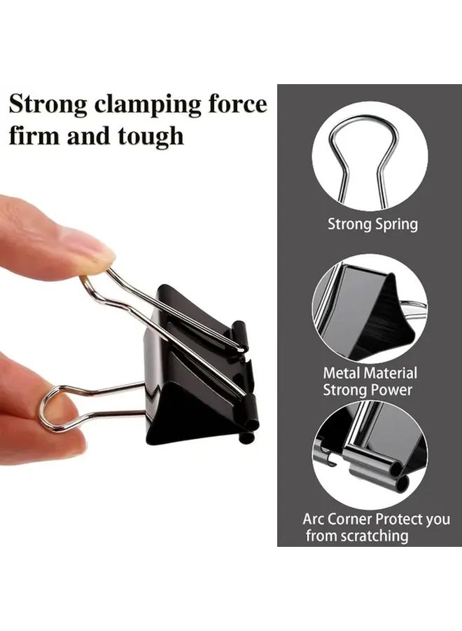1 Box Of 40pcs Multi-Purpose Binder Clips Mini Paperclip With Sturdy Metal Structure And Black Rustproof Finish For Office Supplies Classroom Sealing Tabs And Kitchen Dining Message Pins - Image 2