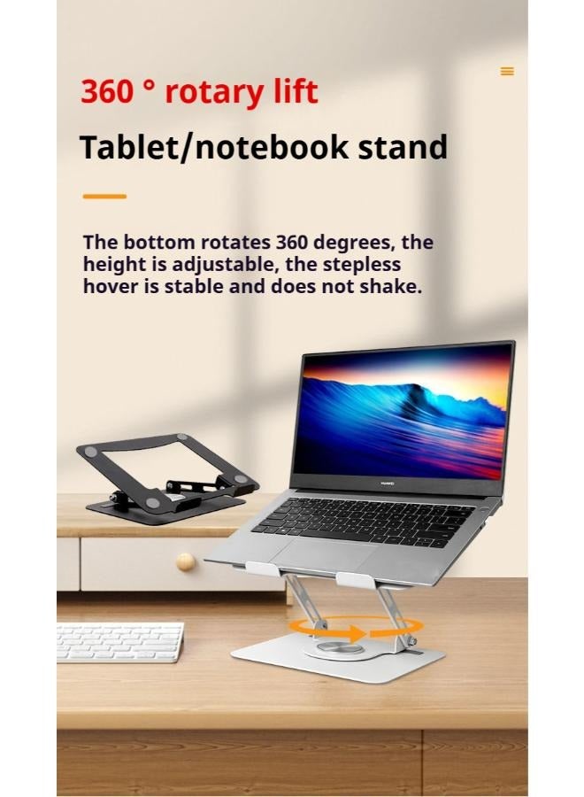 Adjustable Laptop Stand for Desk Ergonomic Riser with 360° Rotating Base Foldable Notebook Computer Holder ,Suitable for Mobile Phones, Computers, and Other Devices - Image 2