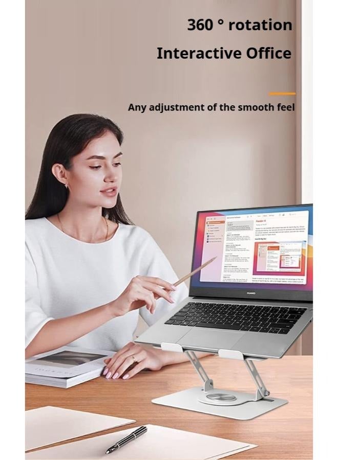 Adjustable Laptop Stand for Desk Ergonomic Riser with 360° Rotating Base Foldable Notebook Computer Holder ,Suitable for Mobile Phones, Computers, and Other Devices - Image 3