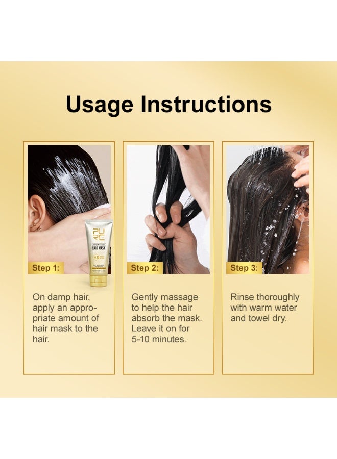 PURC Amino Acid Nourishing Hair Mask, Smooth Repair, Broken, Dry and Fluffy Hair Mask, Hair Treatment Cream, Conditioner 65G - Image 5