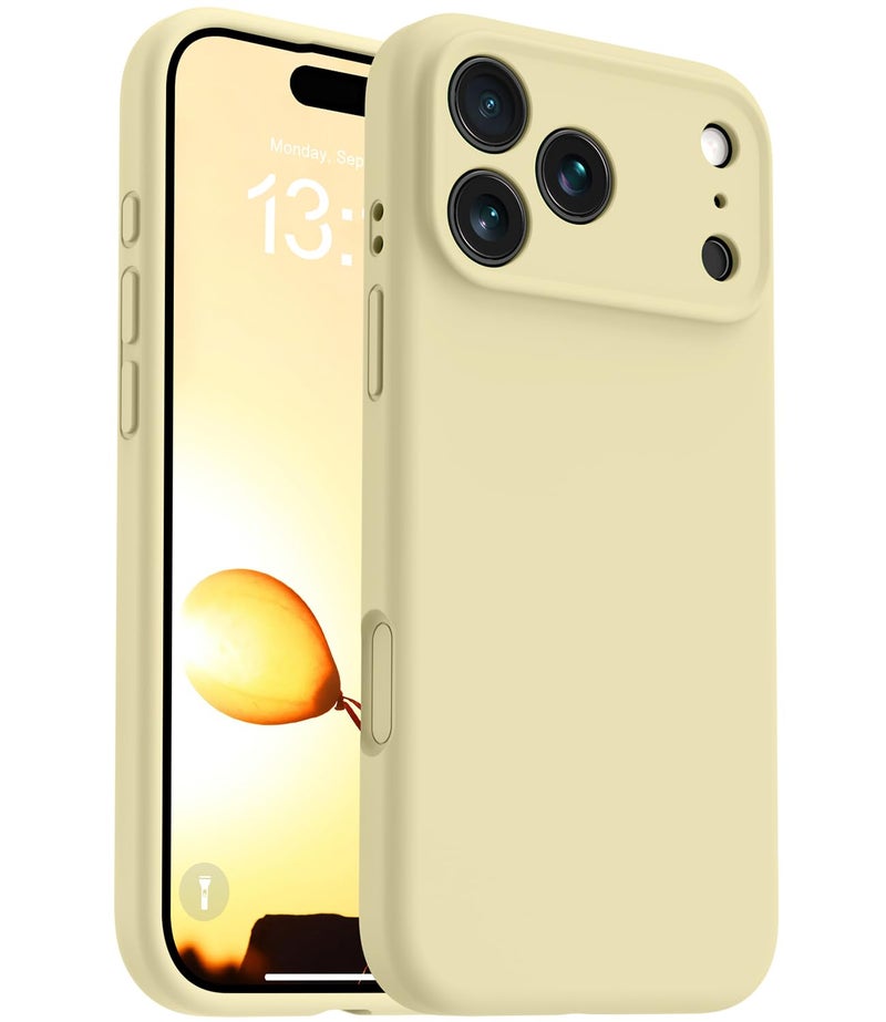 OTOFLY Magnetic for iPhone 17 Pro Max Case,Compatible with Magsafe,Classic Liquid Silicone Mobile Phone Case,Integrated Camera Control Button,Anti-Scratch Microfiber Lining, Yellow - Image 1