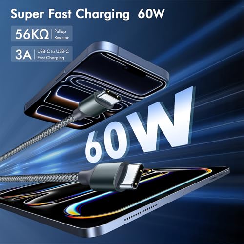 APFEN USB C to USB C Cable, Type-C 60W Fast Charging Cable(6FT, 2Pack) for iPhone 17 16 15 Series, Samsung Galaxy S25 S24 S23, for MacBook/iPad, Pixel - Image 2