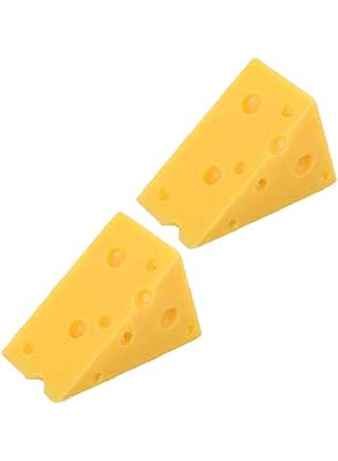 Realistic Triangle Cheese Props For Bakery Display And Home Decor 2 Pieces - Image 1
