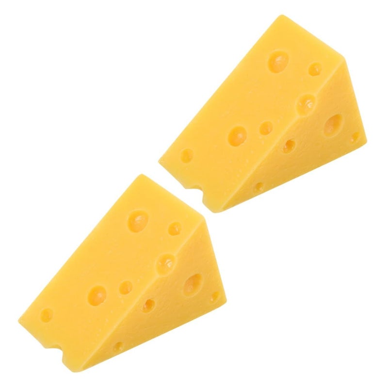 Realistic Triangle Cheese Props For Bakery Display And Home Decor 2 Pieces - Image 2