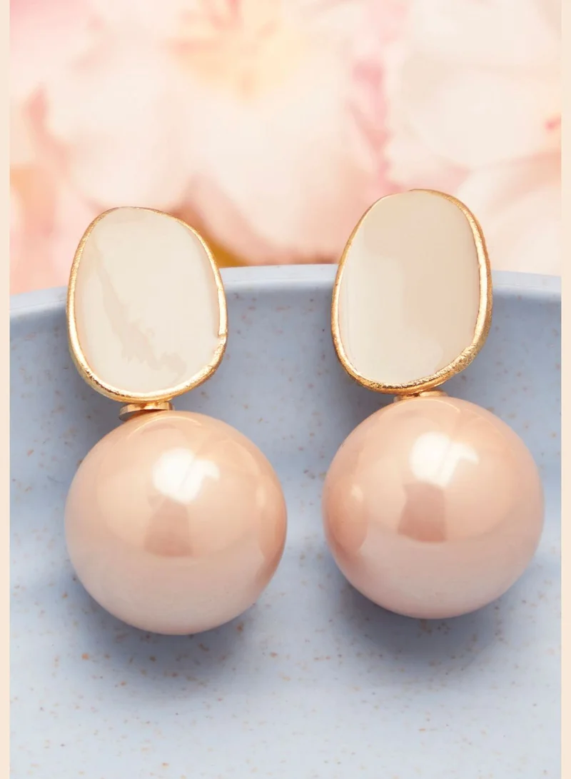 SOHI Gold Plated Pearls Drop Earring