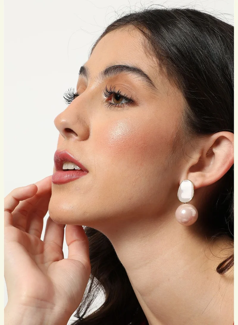 SOHI Gold Plated Pearls Drop Earring