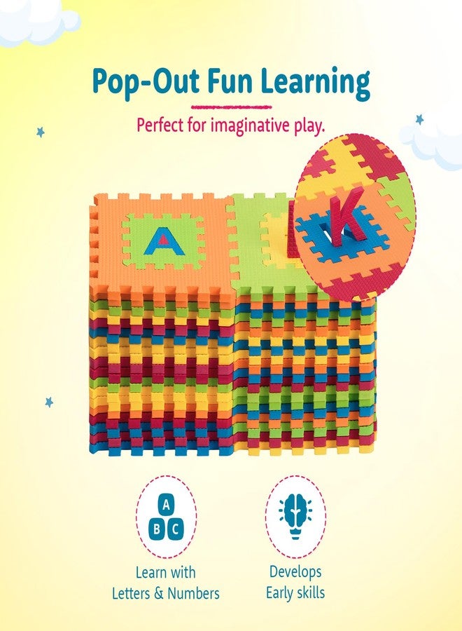 Supples Amazon Brand - Supples Pop Out Interlocking Playmat | Baby Puzzle Mat | Alphabets & Numbers Floor Mat | Multicolour |EVA Foam | Safe & Soft - Image 3