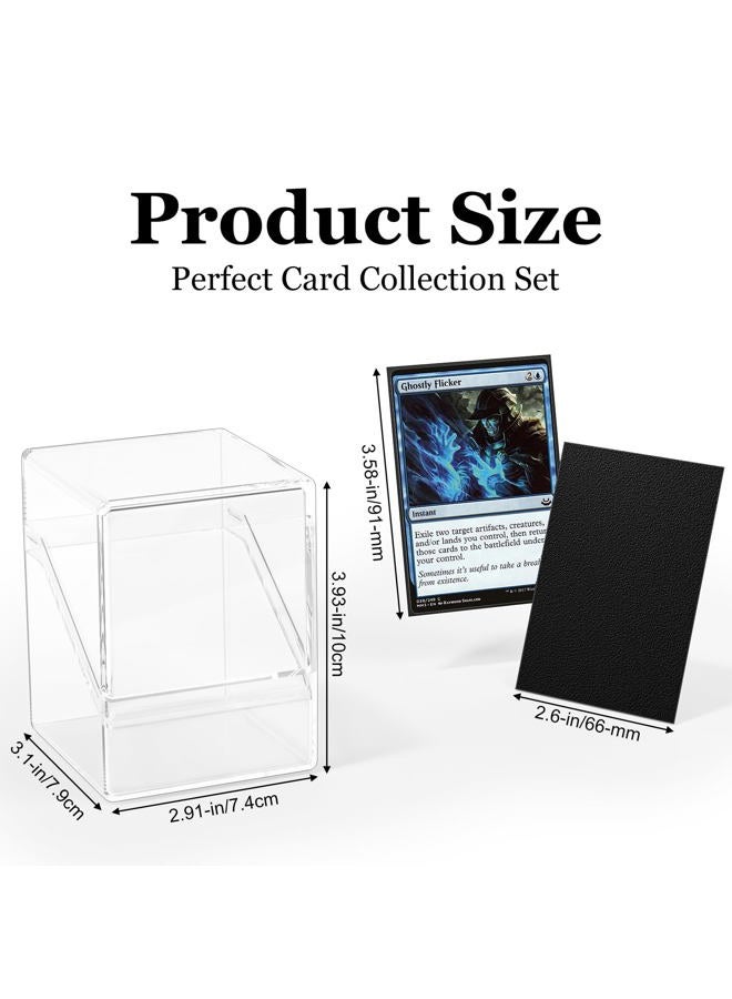 YSCARE 2 Pack Card Deck Boxes, Card Deck Case and 200 Pack Card Sleeves with Dividers, Standard Size Clear Card Storage Box Perfect Fit for MTG, Trading Cards, Sport Cards (Black) - Image 3