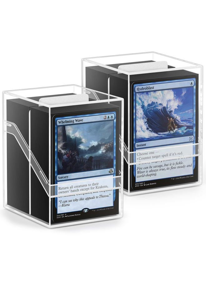YSCARE 2 Pack Card Deck Boxes, Card Deck Case and 200 Pack Card Sleeves with Dividers, Standard Size Clear Card Storage Box Perfect Fit for MTG, Trading Cards, Sport Cards (Black) - Image 1