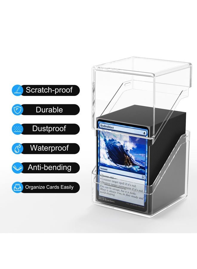 YSCARE 2 Pack Card Deck Boxes, Card Deck Case and 200 Pack Card Sleeves with Dividers, Standard Size Clear Card Storage Box Perfect Fit for MTG, Trading Cards, Sport Cards (Black) - Image 4