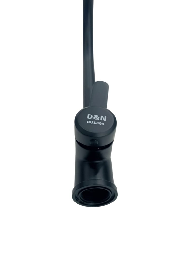 D&N "Modern Elegance: Black 304  Chrome Sink Kitchen Mixer" - Image 3