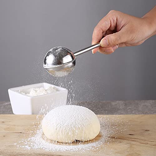 Art&Beauty Powdered Sugar Flour Powdered Sugar Shaker Duster Flour Dispenser Shaker with Springoperated Handle Stainless Steel Onehanded Operation Shaker Duster for Sugar Flour Spices And Make Tea
