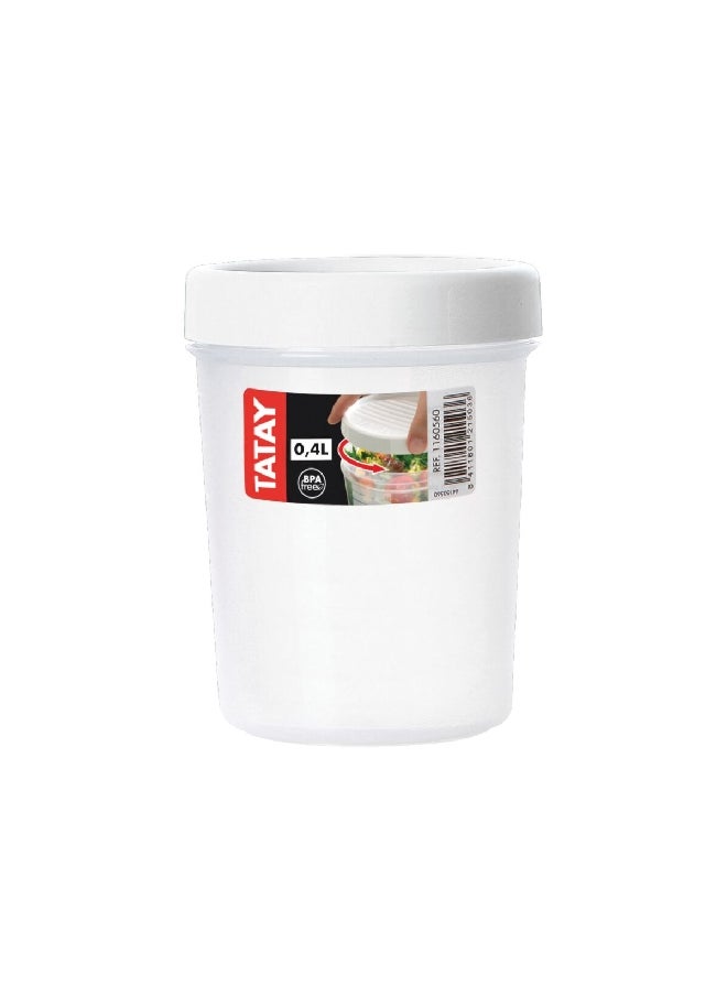 TATAY BPA Free High Quality Plastic Food Container with Thread White 0.4 L 1160501  - Image 2