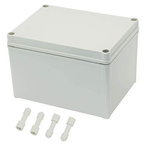 Zulkit Junction Box ABS Plastic Dustproof Waterproof IP67 Junction Boxes Universal Electrical Project Enclosure DIY Electronic Project Box Grey 7.87 x 5.91 x 5.12 inch (200 x 150 x 130 mm) - Image 1