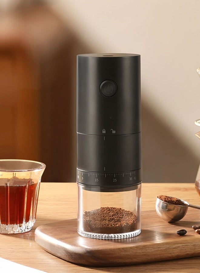 Electric Coffee Grinders,USB C Rechargeable Coffee Bean Grinder with  With External 38 Coarseness Adjustable，USB Rechargeable，with Brush for Home, Travel, Office, Black，Portable  - Image 2