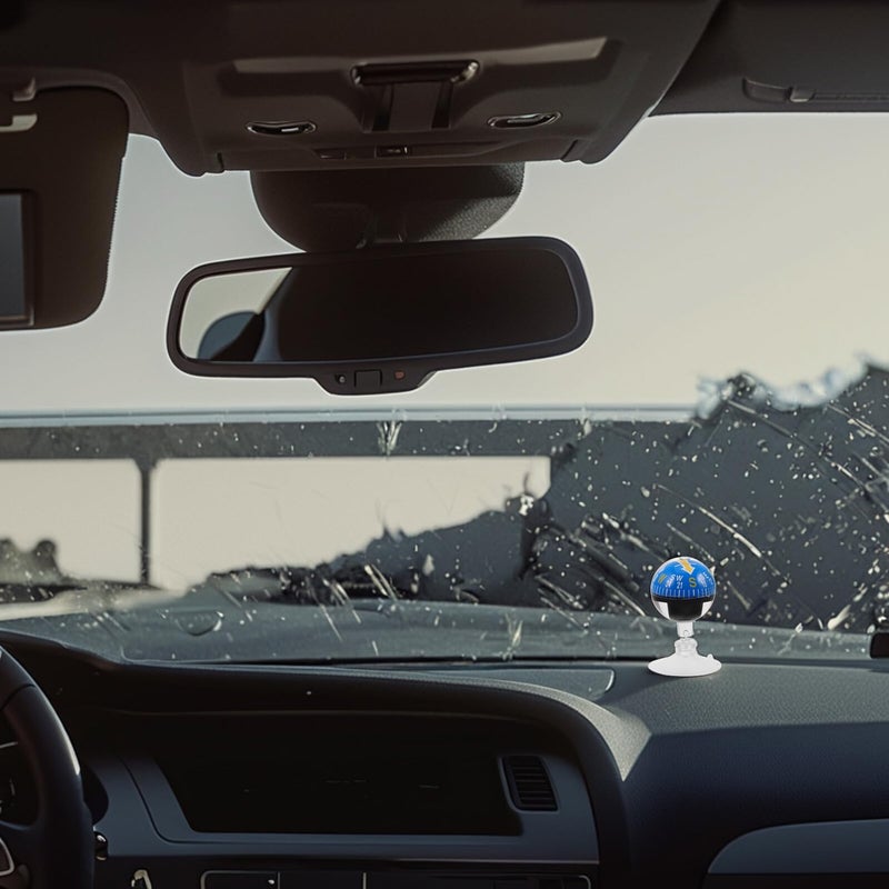 Blue Plastic Suction Cup Portable 38mm Car Dashboard Compass Ball for Automotive Marine Navigation - Image 5