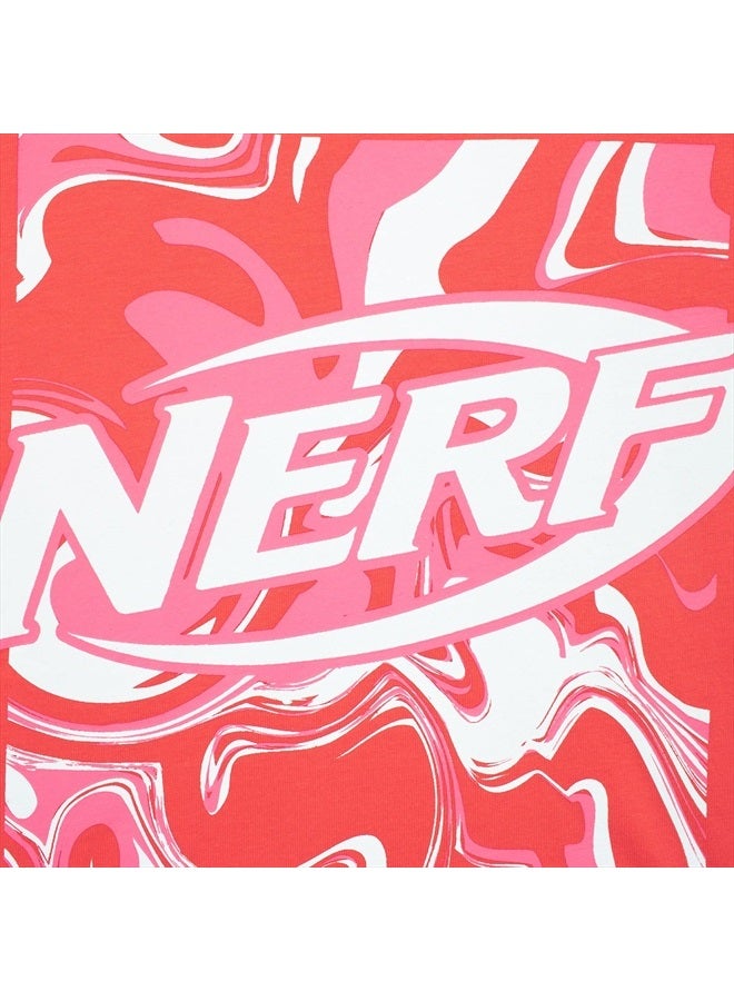 NERF Girls T-Shirt and Shorts Set Kids Camouflage Outfit Pink 12 - Image 3