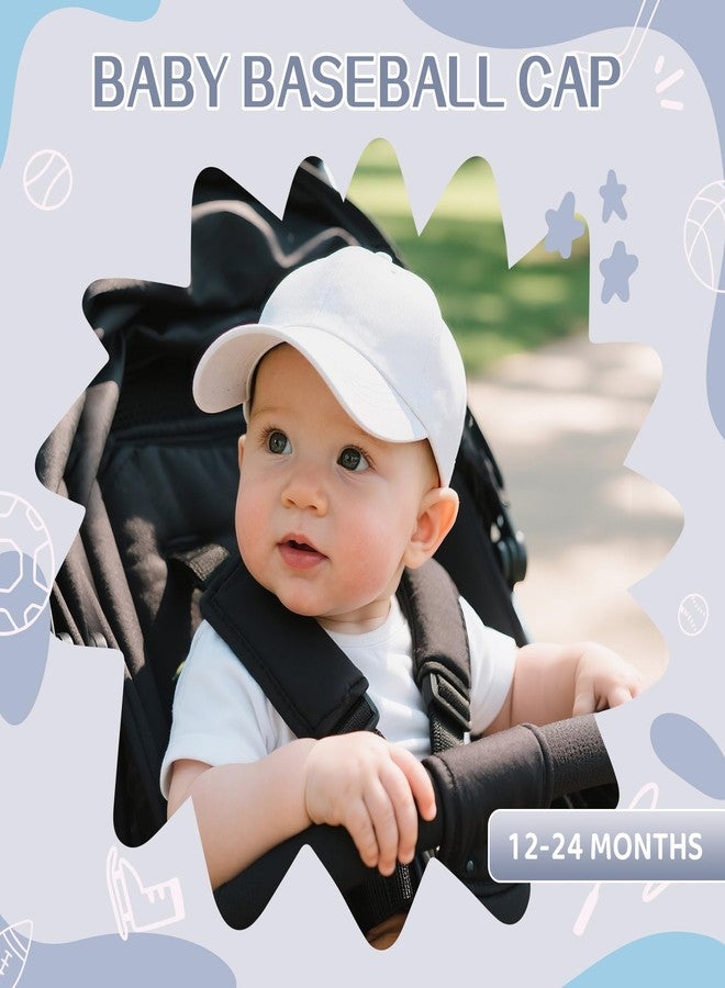 Durio Baby Baseball Cap Toddler Baseball Hat Sun Protection Baby Hats 12-18 Months Adjustable Cute Boy Girl Hat B White 12-24 Months - Image 4