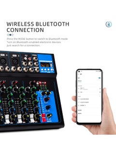 Generic 7-channel professional mixer portable mixing console computer input 48v power supply F7 Record PC Audio mixer  - Image 2