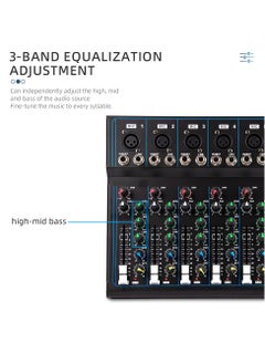 Generic 7-channel professional mixer portable mixing console computer input 48v power supply F7 Record PC Audio mixer  - Image 3