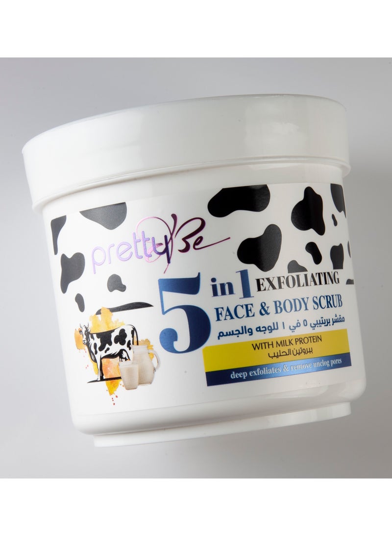 Pretty Be Pretty Be 5 in 1 face & body scrub with milk protein  deep exfoliates and remove unclog pores in 550ml  - Image 2