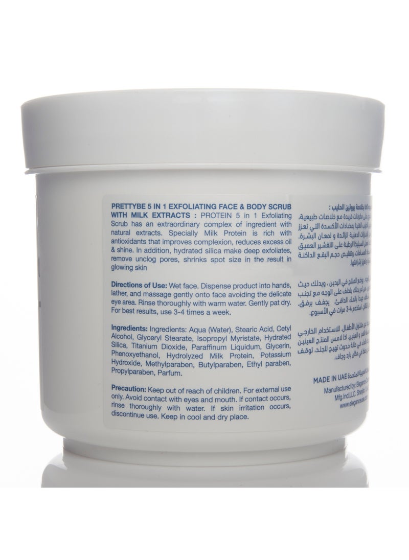 Pretty Be Pretty Be 5 in 1 face & body scrub with milk protein  deep exfoliates and remove unclog pores in 550ml  - Image 3