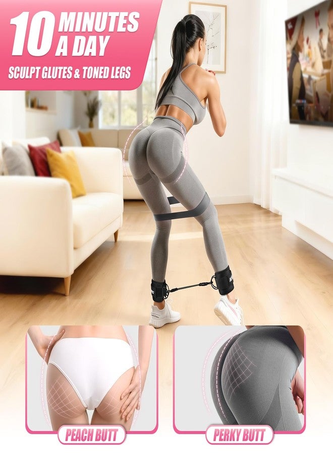 KUZARO Ankle Resistance Bands with Cuffs, Resistance Bands Set for Working Out, Leg and Glute Exercise Bands – Home Gym Workout Equipment for Women, Booty Building, Pilates, Rehab, Physical Therapy - Image 2
