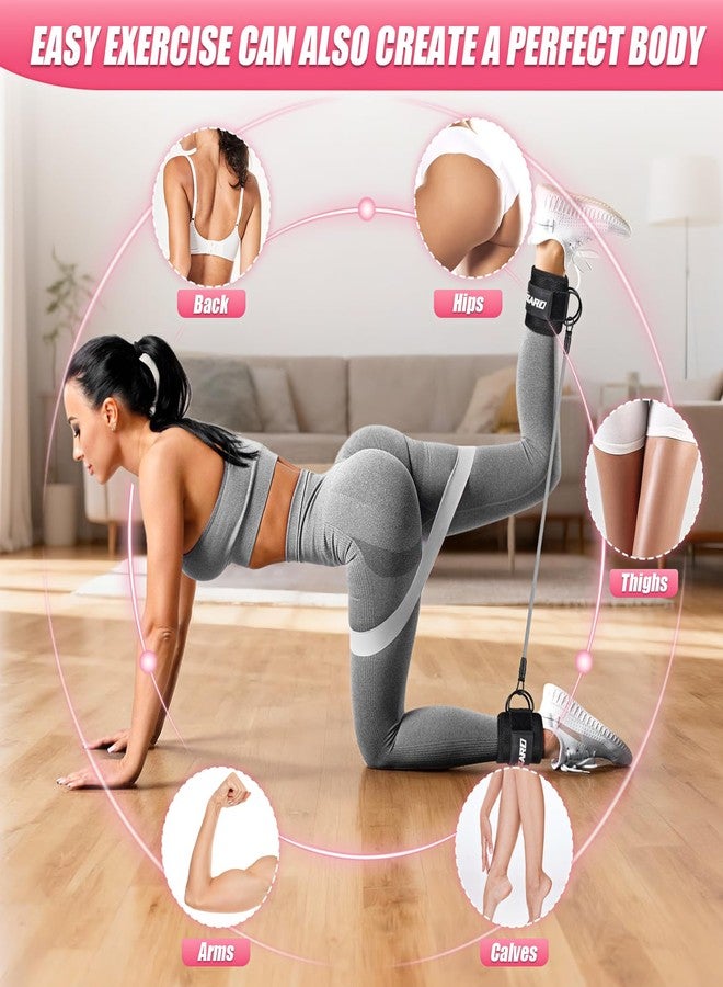 KUZARO Ankle Resistance Bands with Cuffs, Resistance Bands Set for Working Out, Leg and Glute Exercise Bands – Home Gym Workout Equipment for Women, Booty Building, Pilates, Rehab, Physical Therapy - Image 4