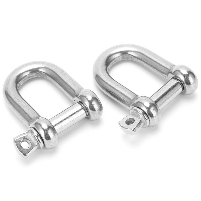 2pcs M14 Screw Pin Anchor Shackle 304 Stainless Steel Heavy Duty DShape Shackle for Paracord Bracelets - Image 5