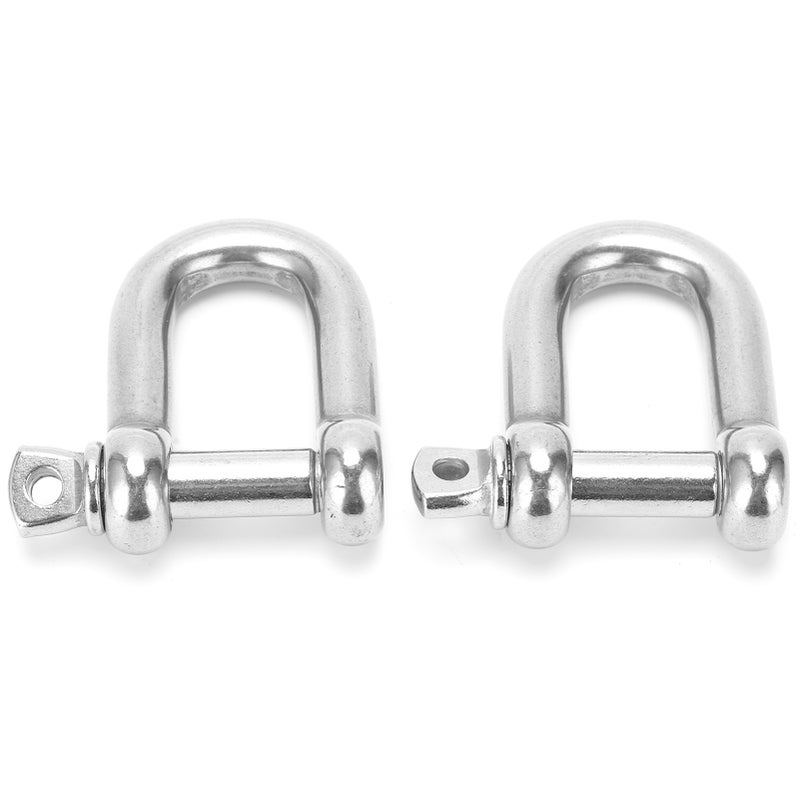 2pcs M14 Screw Pin Anchor Shackle 304 Stainless Steel Heavy Duty DShape Shackle for Paracord Bracelets - Image 4