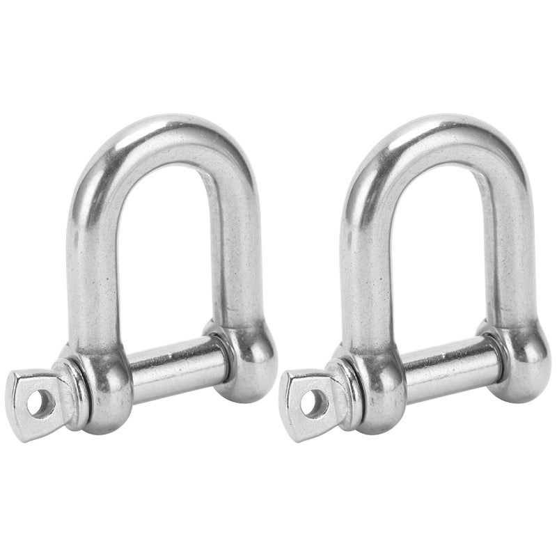 2pcs M14 Screw Pin Anchor Shackle 304 Stainless Steel Heavy Duty DShape Shackle for Paracord Bracelets - Image 2