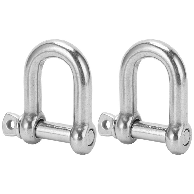 2pcs M14 Screw Pin Anchor Shackle 304 Stainless Steel Heavy Duty DShape Shackle for Paracord Bracelets - Image 3