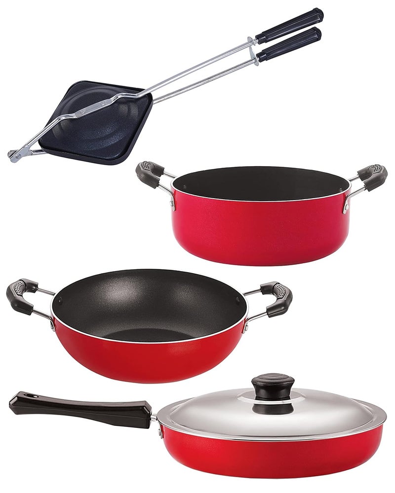 Nirlon Non Stick Aluminium Cookware Set of 4 Pieces (FP11_KD10_HT_CS24) - Image 1